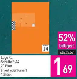 Sutterlüty Logo XL Schulheft A4 20 Blatt Liniert oder kariert Angebot