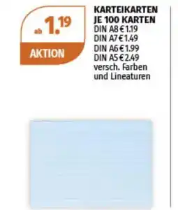 Müller Karteikarten je 100 karten Angebot