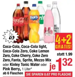 Maximarkt Coca-Cola, Coca-Cola light, Coca-Cola Zero, Coke Lemon Zero, Coke Cherry, Coke Zero Zero, Fanta, Sprite, Mezzo Mix Angebot