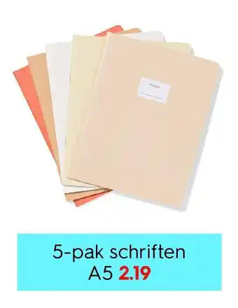 HEMA 5-pak schriften A5 Angebot