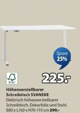 JYSK Höhenverstellbarer Schreibtisch SVANEKE Angebot