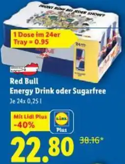 Lidl Red bull energy drink oder sugarfree Angebot