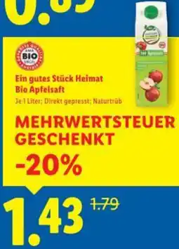 Lidl Heimat Bio Apfelsaft Angebot