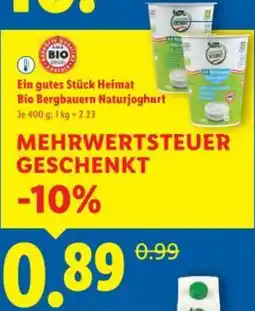 Lidl Heimat Bio Bergbauern Naturjoghurt Angebot