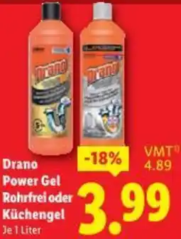 Lidl Drano Power Gel Rohrfrei oder Küchengel Angebot