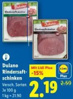 Lidl Dulano Rindersaft- schinken Angebot