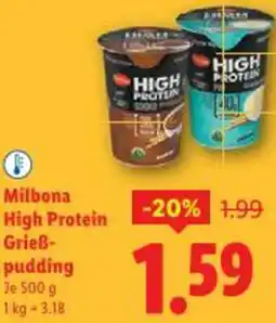 Lidl Milbona High Protein Grieß- pudding Angebot