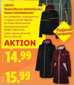 Lidl CRIVIT Damen/Herren Softshelljacke/ Damen Softshellmantel Angebot