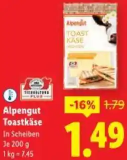 Lidl Alpengut Toastkäse Angebot