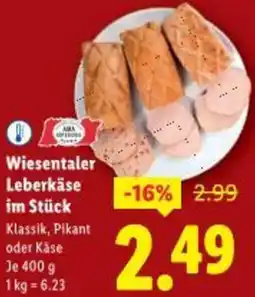 Lidl Wiesentaler Leberkäse im Stück Angebot