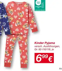 KiK Kinder Pyjama Angebot