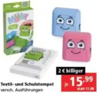 Pagro Diskont Textil- und Schulstempel Angebot