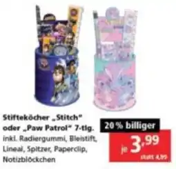 Pagro Diskont Stifteköcher Stitch oder Paw Patrol Angebot