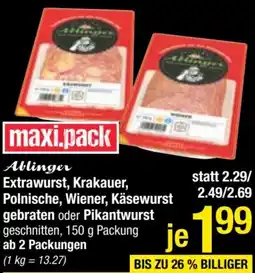 Maximarkt Extrawurst, Krakauer, Polnische, Wiener, Käsewurst gebraten oder Pikantwurst Angebot