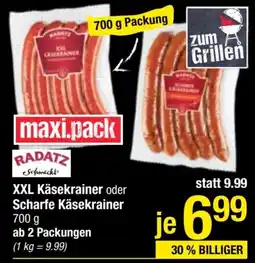 Maximarkt XXL Käsekrainer oder Scharfe Käsekrainer Angebot