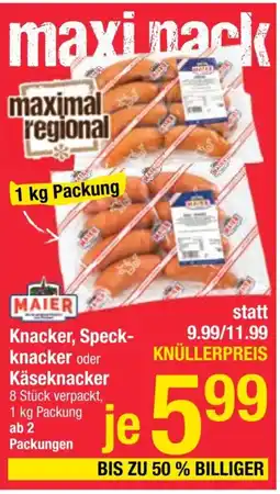 Maximarkt Knacker, Speck- knacker oder Käseknacker Angebot