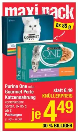 Maximarkt Purina One oder Gourmet Perle Katzennahrung Angebot
