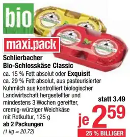 Maximarkt Schlierbacher Bio-Schlosskäse Classic Angebot