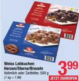 Maximarkt Weiss Lebkuchen Herzen/Sterne/Brezeln Angebot