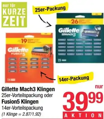 Maximarkt Gillette Mach3 Klingen Angebot