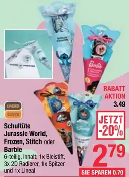 Maximarkt Schultüte Jurassic World, Frozen, Stitch oder Barbie Angebot