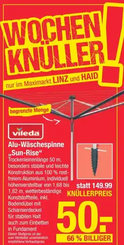 Maximarkt Alu Wäschespinne Sun-Rise Angebot