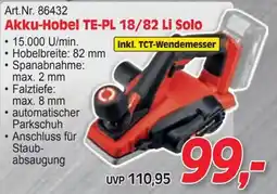 Zgonc Akku Hobel TE-PL 18/82 Li Solo Angebot