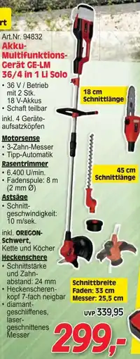 Zgonc Akku- Multifunktions Gerät GE-LM 36/4 in 1 Li Solo Angebot