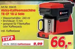 Zgonc Akku-Kaffeemaschine TE-CF 18 Li Solo Angebot