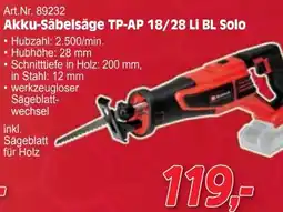 Zgonc Akku-Säbelsäge TP-AP 18/28 Li BL Solo Angebot