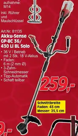Zgonc Akku-Sense GP-BC 36/430 Li BL Solo Angebot
