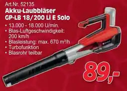 Zgonc Akku Laubbläser GP-LB 18/200 Li E Solo Angebot