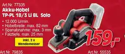 Zgonc Akku Hobel TP-PL 18/3 LI BL Solo Angebot