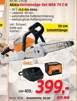 Zgonc Akku-Kettensäge Set MSA 70 C-B Angebot