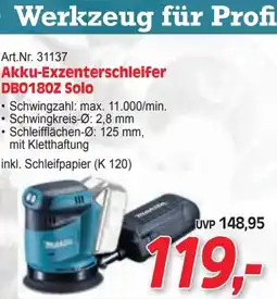 Zgonc Akku-Exzenterschleifer DB0180Z Solo Angebot