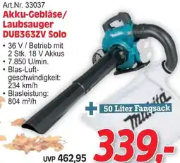 Zgonc Makita Akku-Gebläse/ Laubsauger DUB363ZV Solo Angebot
