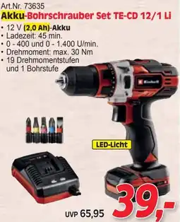 Zgonc Einhell Akku-Bohrschrauber Set TE-CD 12/1 Li Angebot