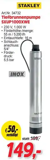 Zgonc STANLEY Tiefbrunnenpumpe SXUP1000XWE Angebot