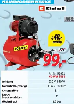 Zgonc E einhell hauswasserwerke Angebot