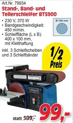 Zgonc scheppach Stand-, Band- und Tellerschleifer BTS900 Angebot