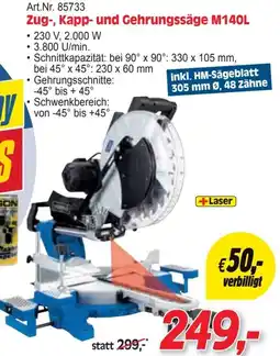 Zgonc scheppach Zug-, Kapp- und Gehrungssäge M140L Angebot