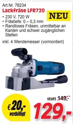 Zgonc scheppach Lackfräse LFR720 Angebot