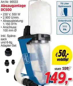 Zgonc scheppach Absauganlage DC500 Angebot