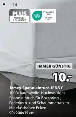 JYSK Jersey-Spannleintuch JENNY Angebot