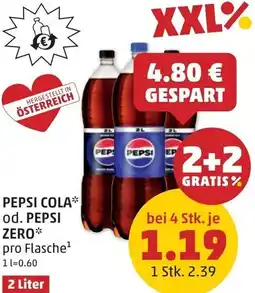 PENNY Pepsi cola od. pepsi zero Angebot