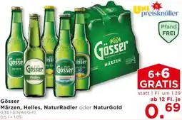 Unimarkt Gösser Märzen, Helles, NaturRadler oder NaturGold Angebot