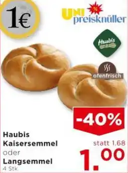 Unimarkt Haubis Kaisersemmel oder Langsemmel Angebot