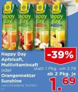 Unimarkt Happy Day Apfelsaft, Multivitaminsaft oder Orangennektar Sunshine Angebot