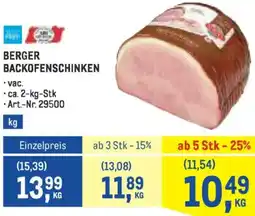 Metro Berger backofenschinken Angebot