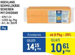 Metro Hochland schmelzkäse scheiben mit cheddar Angebot